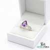 Pear Cut Amethyst Infinity Twist Ring - February birthstone ring