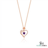 Amethyst Love Heart Pendant With Diamond Accents – Romantic Gift