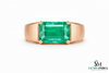 Natural Emerald Cut May Birthstone Men Ring / Anniversary Gift Ring For Men / Wedding Men Ring