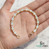 Oval Cut Opal Tennis Bracelet with Diamond Stations - Gift for her