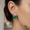 Elegant Heart Shaped Green Emerald Pendant with Diamond Detail