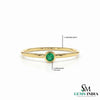 Tiny Emerald Ring Minimalist Green Stone Stacking Band for Women