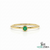 Tiny Emerald Ring Minimalist Green Stone Stacking Band for Women