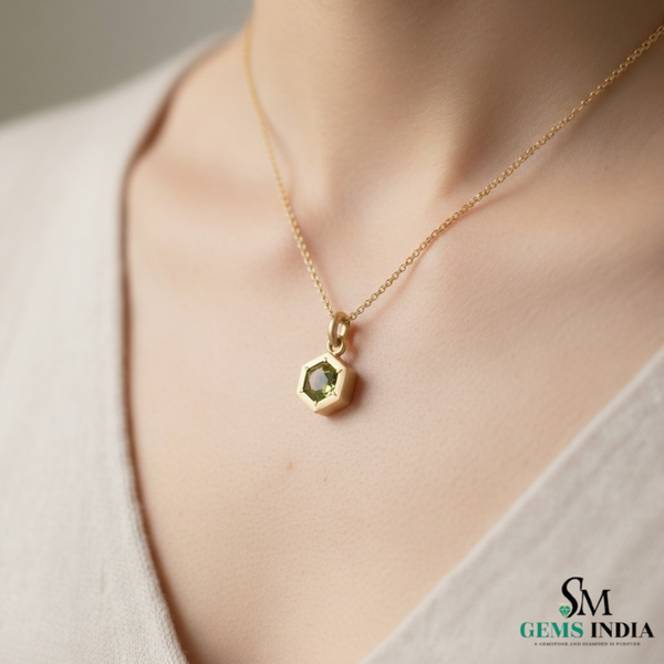 Natürlicher Smaragd-Anhänger, 14 Karat Gold-Anhänger, Smaragd-Schliff-Anhänger, minimalistische Halskette, Geburtstagsgeschenk im Mai, Anhänger für grüne Smaragd-Halskette