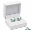 Minimalist Round Emerald Diamond Marquise design Stud Earrings
