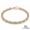 August Birthstone Oval Peridot & Diamond Bracelet – Anniversary Gift for Her