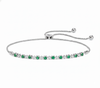 Elegant Emerald & Diamond Adjustable Tennis Bracelet