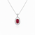 Oval Ruby & Diamond Halo Pendant Special Surprise gift for her