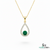 Emerald Teardrop Halo Pendant in 14k Gold emerald jewelry for women