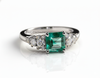 Octagon Natural Emerald And Diamond Engagement Ring Anniversary Gift Ring