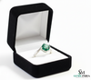 Cushion Cut Emerald Engagement Ring in Solid Gold – Minimalist Solitaire Ring