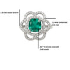 Cushion Cut Natural Emerald and Diamond Flower Halo Ring in 1.10 Carat Unique Anniversary gift for her