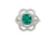 Cushion Cut Natural Emerald and Diamond Flower Halo Ring in 1.10 Carat Unique Anniversary gift for her