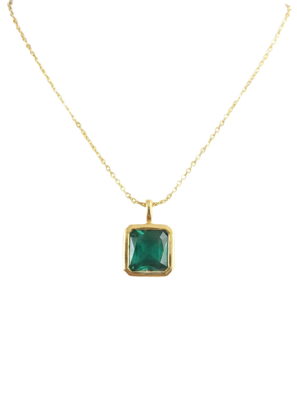 10.40 carat Modern and Elegant Natural Octagon Emerald Pendant in 14K Gold
