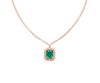 10.10 carat Glamorous Natural Emerald Halo Pendant Necklace Sparkling Diamond Setting