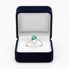 Pear Shape Natural Emerald And Moissanite Solitaire Ring - Women May Birthstone Gift Ring