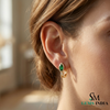 Luxury Marquise Cut Emerald Earrings with Diamond Halo