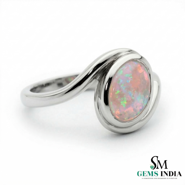 Oval Opal Bypass Ring – Modern Opal Engagement Ring