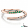 Open Emerald Band Ring – Modern Wrap Style Green Gemstone Dainty Fine Jewelry
