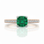 1.10 Carat Natural Emerald Cushion Cut Ring with Diamond Ring Engagement or Anniversary Ring
