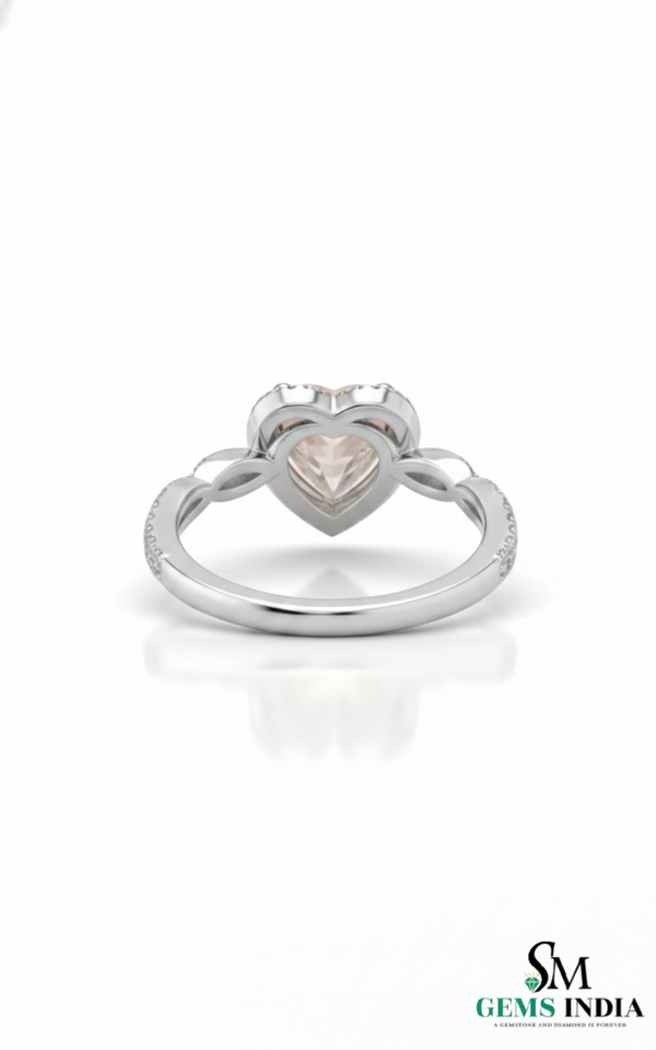 Heart-Shaped Morganite & Diamond Halo Ring – Morganite engagement ring