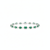 4.10 Carats Natural Emerald Oval And Diamond Bracelet - Fine Jewelry Gift