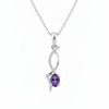 Natural Oval Tanzanite Twisted Diamond Pendant