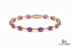 Oval Amethyst Station Bracelet in 14k gold – Elegant Gemstone Jewelry