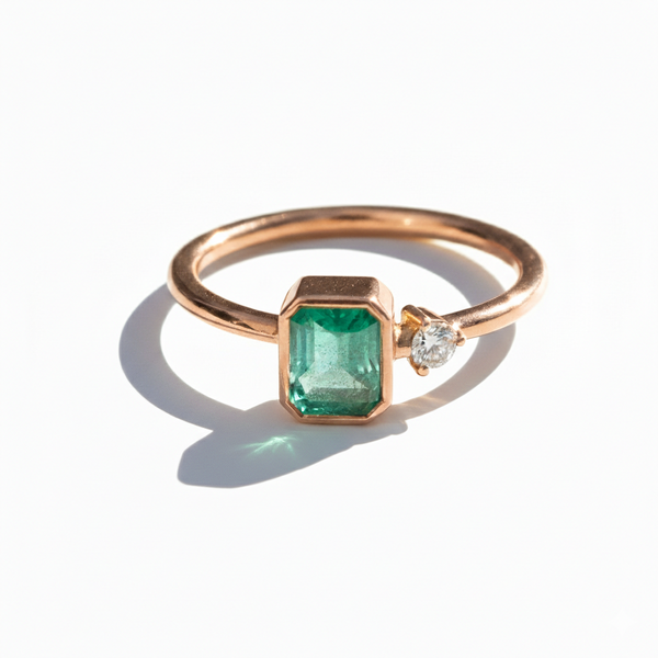 1 Carats Emerald Cut Natural May Birthstone Emerald Solitaire Ring - Women Wedding Gift Ring