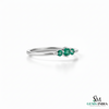 Round Three Emerald Gold Ring – May Birthstone Jewelry