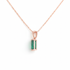 1.10 carat 14K Gold Natural Emerald Pendant Elegant Emerald-Cut Design