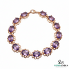 Vintage Style Oval Natural Amethyst Bracelet - Luxury gemstone bracelet