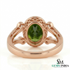 Oval Peridot Statement Ring with Diamond Detailing - Gift For Her