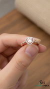 Heart-Shaped Morganite & Diamond Halo Ring – Morganite engagement ring