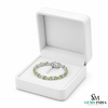 Green Heart Cut Gemstone & Diamond Gold Tennis Bracelet - Heart Jewelry