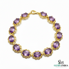 Vintage Style Oval Natural Amethyst Bracelet - Luxury gemstone bracelet