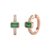 Minimalist Gold Modern Hoop Earrings Featuring Emerald Cut Natural Emerald Green Gemstone