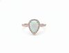 Pear Shape Opal Ring with Diamonds 14k and 18K Gold Statement Ring