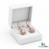 Floral Morganite Diamond Drop Earrings - Luxury Gemstone Earrings
