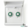 Minimal Curved Emerald and Diamond Earrings – Everyday Elegant Jewelry