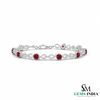 Natural Ruby & Diamond Infinity Link Bracelet - Elegant July Birthstone Tennis Bracelet for Women
