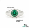 Men's Zambian Natural Emerald Ring: Vivid Green Solitaire, 18k Solid Gold