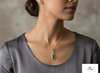 4.50 carat Natural Emerald Drop Pendant Infinity Loop Design with Diamond Halo Timeless Gold Necklace Gift