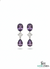 Elegant Oval and Pear Amethyst Drop Earrings with Baguette Diamond Accents