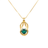 1.60 carat Timeless Heart Shape Natural Emerald interlaced teardrop design Pendant Necklace in Gold – Gift of Love