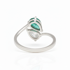 Pear Shape Natural Emerald And Moissanite Solitaire Ring - Women May Birthstone Gift Ring