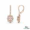 Floral Morganite Diamond Drop Earrings - Luxury Gemstone Earrings