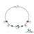 Gold Heart Charm Bracelet with Round Emerald Stones – Romantic Dainty Jewelry
