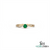 Vintage Inspired Round Emerald Diamond Ring - Promise Ring For Her