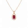 Oval Ruby & Diamond Halo Pendant Special Surprise gift for her
